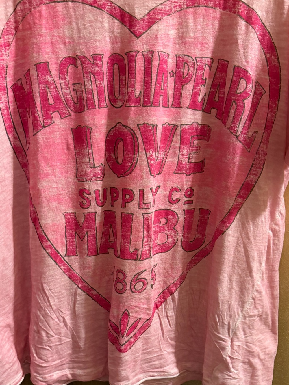 Pearl Magnolia Malibu Tee soft pink & hot New never worn W/Magnolia Tag only O/S - Picture 2 of 9